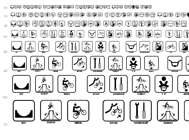 Icono BMX font waterfall